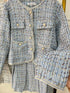 Vintage Tweed Jacket With Pleated Mini Skirts